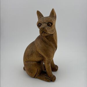 Handcrafted wood Brown Egyptian Cat Figurine